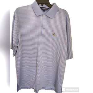 Ralph Lauren Polo Golf Blue and White Striped Shirt Size Large
